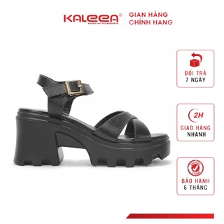 Kaleea - Sandal Cao Gót Đế Cao 7p Chất Da Mềm Hàng Thiết Kế Da Đan - UK01