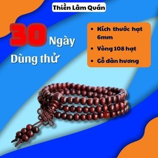 Vòng tay gỗ đàn hương 108 hạt 6mm phong thủy thiền lâm quán