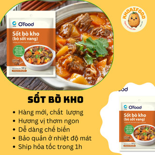 Sốt bò kho O'food, bò sốt vang túi 50gr thơm ngon tiện lợi