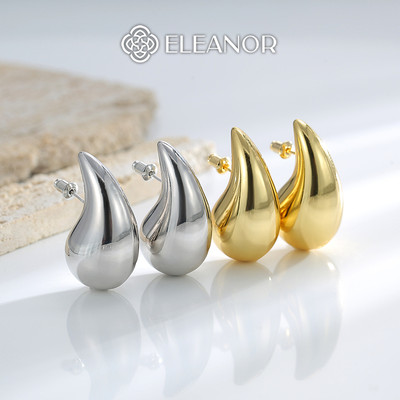 Bông tai nữ chuôi bạc 925 Eleanor Accessories hình giọt nước phụ kiện trang sức khuyên tai 5962