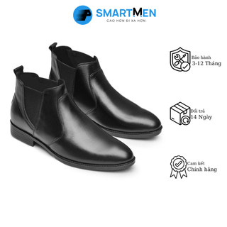 Chelsea Boot Da bò Tăng chiều cao SMARTMEN GD-366 Đen