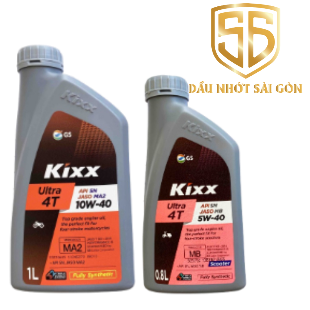 Nhớt KIXX Xe Ga Xe Số Tổng Hợp Hoàn Toàn 10W40 / 5W40 Fully Synthentic Đủ Các Dung Tích 800ml - 1L4