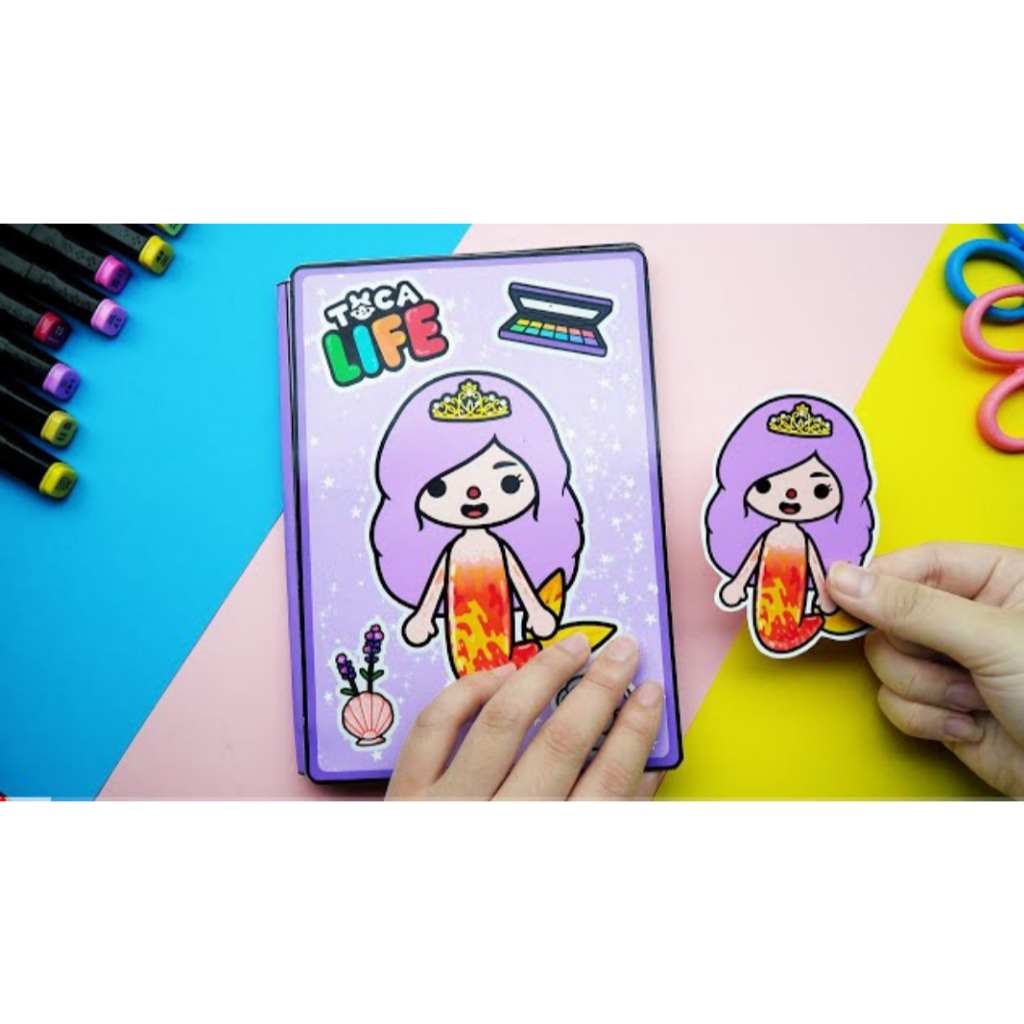 Toca Life World quiet book #2 búp bê giấy | Mermaid House Decoration | CandyHome Paper