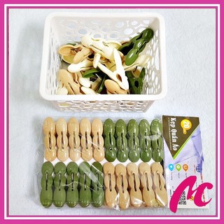 Kẹp quần áo củ lạc Việt Nhật (MS 2835) - Vỉ 20 chiếc kẹp củ lạc phơi đồ hữu ích, tiện dụng - br01366