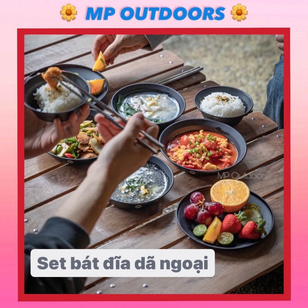 Bộ bát đĩa Campingmoon S395 (S395-1S/2S/3S, BKS395-1S/2S/3S, S395-B) du lịch dã ngoại, cắm trại