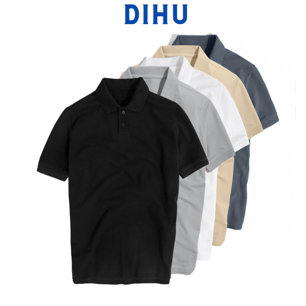 áo polo nam dihu. áo thun nam có cổ vải cá sấu cotton cao cấp ngắn tay cực sang trọng