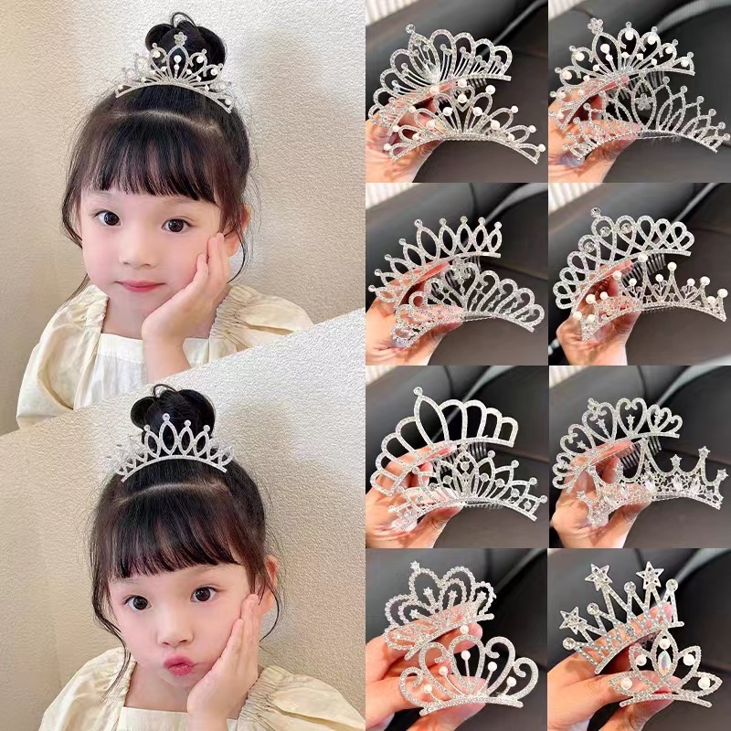 Vương miện cài tóc đính đá lấp lánh