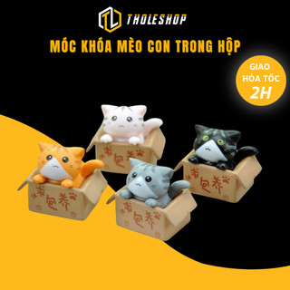 Móc Khóa Hình Mèo Con Bỏ Trong Hộp Trang Trí Túi Xách, Balo Tholeshop 9410