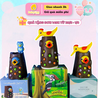 Đồ chơi GIÁO DỤC trẻ em thông minh Bộ chim gõ kiến bắt sâu cho bé trai bé gái 1 2 3 4 tuổi phát triển trí tuệ montessori