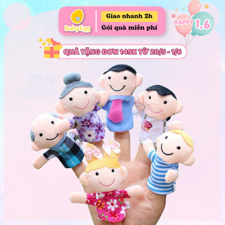 Con rối đeo ngón tay Con rối gia đình, động vật kể chuyện cổ tích múa rối nhân vật cho bé nhiều nhân vật dễ thương