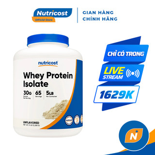 Whey Bổ Sung Protein Nutricost Whey Protein Isolate 5Lbs Giúp Xây Dựng Cơ Bắp