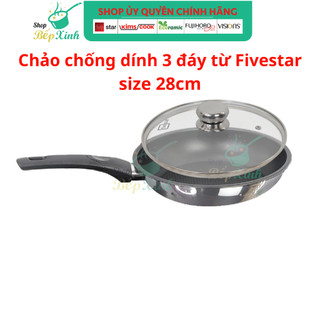 Chảo chống dính Fivestar Standard 3 đáy bếp từ size 28cm , hàng chính hãng