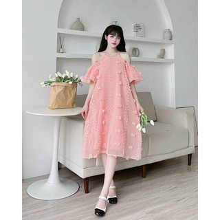 Váy bầu thiết kế Aidenshop đầm bầu suông thời trang màu hồng maternity dress