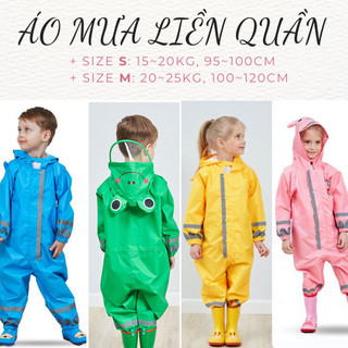 Áo mưa liền quần hình thú ngộ nghĩnh đủ màu cho bé yêu