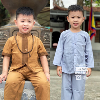 Quần áo đi chùa cho bé - bộ cho bé đi chùa vải mềm mịn thấm mồ hôi và thoải mái