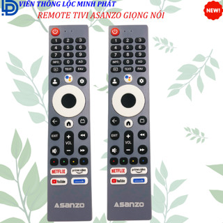 Remote Điều khiển TV LCD ASANZO Có giọng nói NETFLIX/prime video/YouTube - Tặng kèm pin