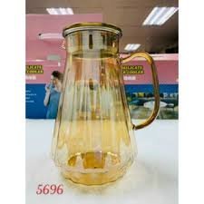 BÌNH ĐỰNG NƯỚC THỦY TINH CHỊU NHIỆT CAO CẤP NẮP INOX MÀU VÀNG
