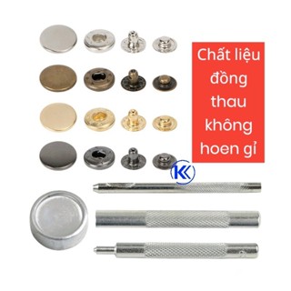 [HỎA TỐC] Bộ 5 dụng cụ đóng nút bấm quần áo , nút bấm 4 chi tiết không gỉ sét cho phụ liệu may mặc KENHOME