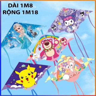  Diều Thả Cánh Rộng 1.2m Họa Tiết Hoạt Hình Siêu Nhân ,công chúa Ngộ Nghĩnh Đáng Yêu Kèm Dây Thả Cho Bé 