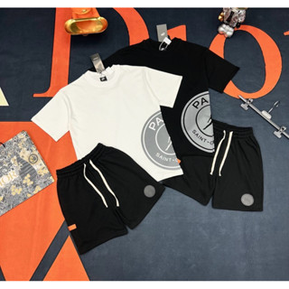 Bộ Quần Áo Nam PARIS In Chữ Màu Logo Tròn TO cạnh sườn Mới Nhất Siêu Nét - Set Đồ Nam Hè Cao Cấp 2024