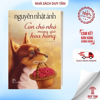 Sách - Con chó nhỏ mang giỏ hoa hồng