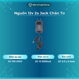 Nguồn 12v 2a jack dc 5.5x2.1mm chất lượng - nguồn camera 12v 2a, adapter 12v 2a bh lỗi 1-1 7 ngày