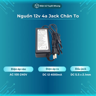 Cục nguồn 12v 4a jack dc 5.5x2.1mm chất lượng - adaptor 12v 4a, nguồn 12v bh lỗi 1-1 trong 7 ngày