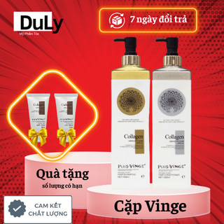 Cặp dầu gội xả Collagen Plus Vinge 1000ML giảm rụng tóc kích mọc tóc phục hồi tóc hư tổn chính hãng