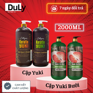 Cặp Dầu Gội Xả Collagen Keratin YUKI 2000ML | Giảm Rụng Tóc, Kích Mọc Tóc, Phục Hồi Tóc Hư Tổn