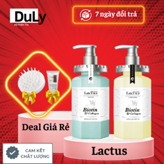 Cặp Dầu gội Biotin Lactus 650ml + Dầu xả Biotin Lactus 650ml ngăn gàu giảm rụng tóc QH collagen