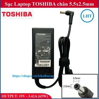 Sạc Laptop Toshiba 19v 3.42a (65w) chân 5.5x2.5mm - đường kính đầu sạc 5.5mm