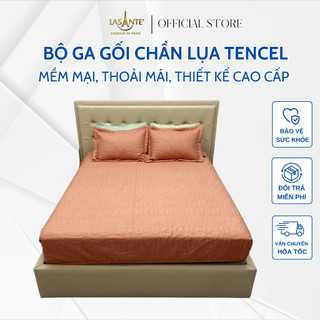 Bộ ga gối chần lụa Lasante đơn sắc sang trọng chất liệu tencel kháng khuẩn