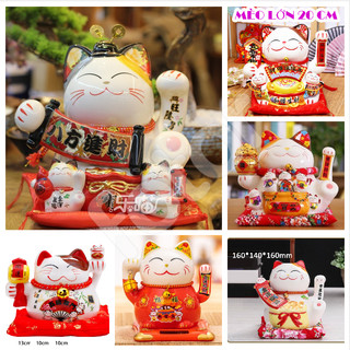 [FREESHIP] MÈO SỨ THẦN TÀI MAY MẮN GỐM MEN SỨ CAO CẤP NHIỀU SIZE