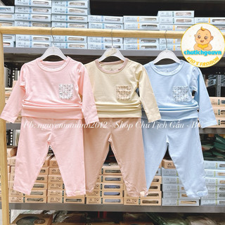 Bộ cài vai dài tay bambo trơn hãng bu