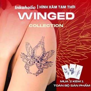 [ Winged Collection ] Hình xăm dán tạm thời 15 ngày Inkaholic, xăm giả đẹp & ngầu y xăm thật, chống nước 100