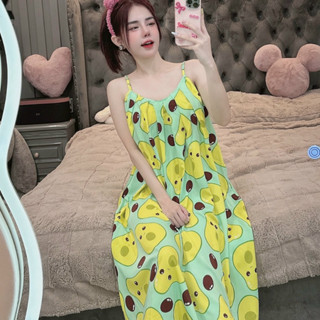 Váy 2 dây dáng dài đi biển sexy xinh đẹp lụa ngủ JUNATO VD