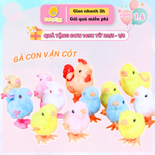 Đồ chơi trẻ em gà con vặn cót có cánh biết chạy giúp trẻ năng động, thông minh cho bé trai bé gái cho 1 2 3 4 tuổi