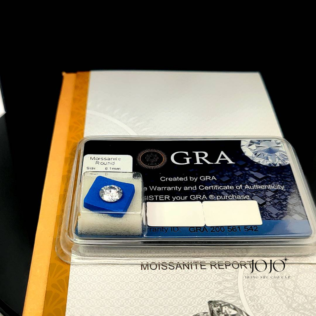 Đá Moissanite Trắng Full Giấy Kiểm Định GRA Size 9ly-12ly