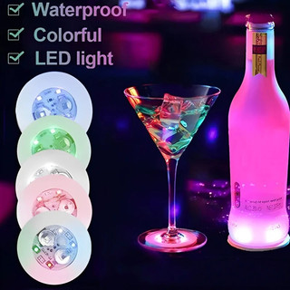 🏵️🏵️đế lót ly có đèn led độc đáo miếng dán trang trí ly thủy tinh có đèn led nhiều màu độc đáo