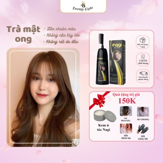 Dầu gội nhuộm tóc phủ bạc Trà Mật Ong Nagi HONEY TAWNY 02 chiết xuất từ thiên nhiên 400ml [Tặng kem ủ tóc Nagi]