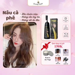  Dầu gội nhuộm tóc phủ bạc màu Cafe Nagi Coffee 10 chiết xuất từ thiên nhiên 400ml 