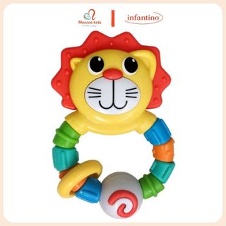 Gặm nướu cho bé Infantino hình sư tử 3m+, đồ chơi ngậm nướu xúc xắc an toàn - Monnie Kids