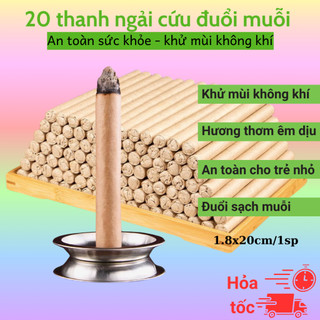 20 thanh Nhang muỗi ngải cứu hương thơm dịu nhẹ hiệu quả , an toàn cho mẹ và bé