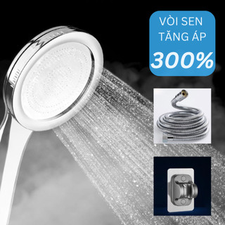 Vòi sen tăng áp mạ bạc, bát sen tắm, vòi sen tắm mạ bạc sang trọng