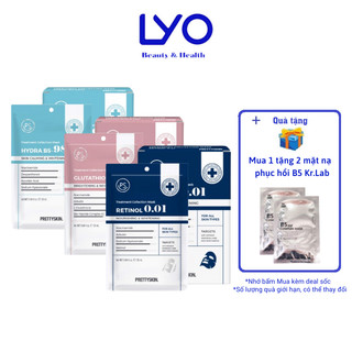 Hộp 10 miếng Mặt Nạ Dưỡng Trắng Phục Hồi Da Hydra B5 Glutathione Retinol Prettyskin pretty skin Treatment Mask 25ml