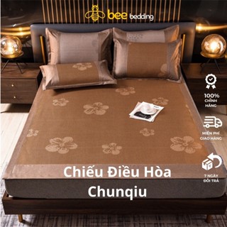 Chiếu điều hòa CHUNQIU Nhập Khẩu Chính Hãng, Chiếu sợi mây lót lụa cao cấp 1m2, 1m4, 1m5, 1m6, 1m8, 2m x2m2