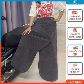  Váy chống nắng xẻ tà nữ vải Canvas cotton cực dày dặn và mềm có nút bấm chân H&T FASHION