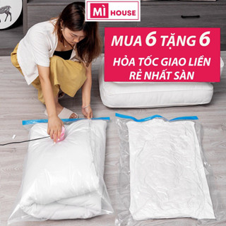 [6 TẶNG 6❤️] Túi Hút Chân Không Chăn Gối, Quần Áo, Nệm, Topper, Gấu Bông - Bơm Điện Hút Chân Không Siêu Rẻ - Mì House
