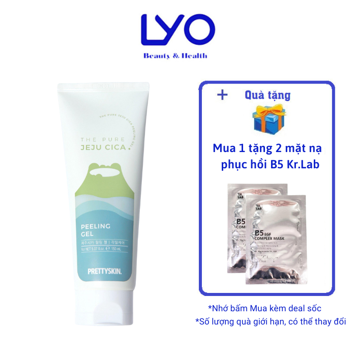 Tẩy Da Chết Rau Má Prettyskin The Pure Jeju Cica Peeling Gel 150ml