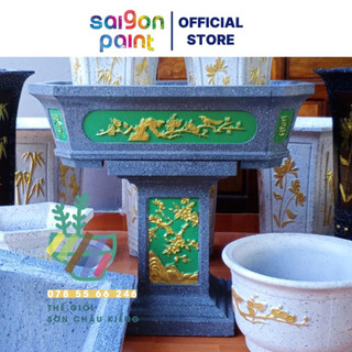 Sơn Chậu Màu Xám Đậm - Sơn Chậu Kiểng, Cây Cảnh Lon 1Kg - Dolphinpaint.vn